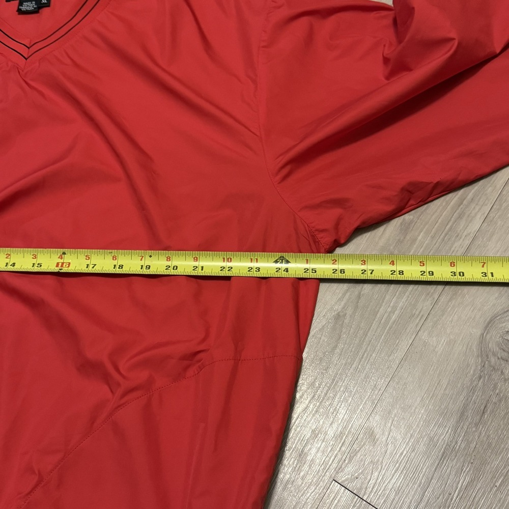 Men's Sz XL‎ - FootJoy Long Sleeve Golf Pullover Windbreaker V Neck Jacket Red - Picture 4 of 5